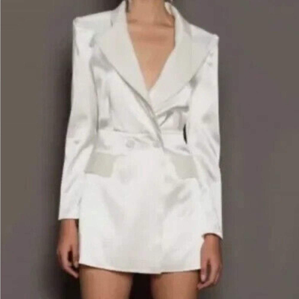Bronx and banco white sequence rhinestone dress